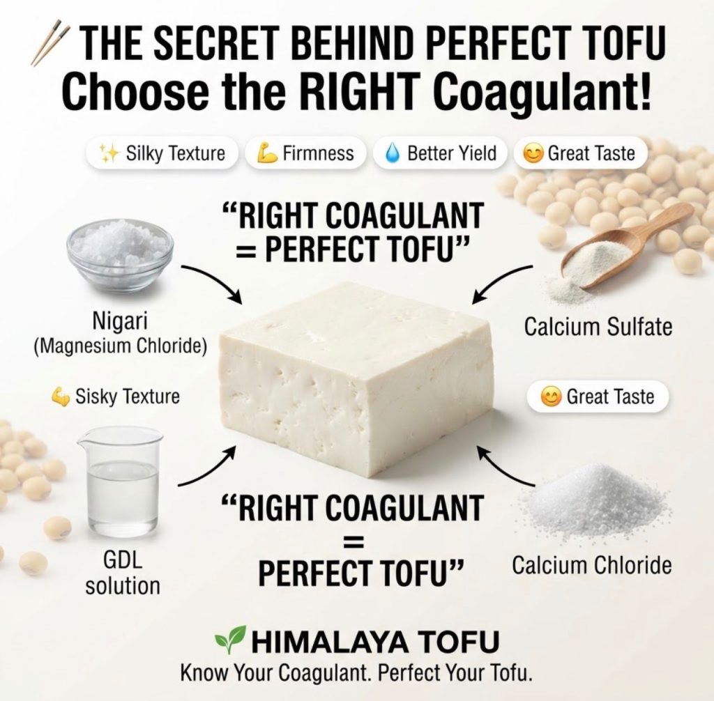 Perfect tofu made with the right coagulant